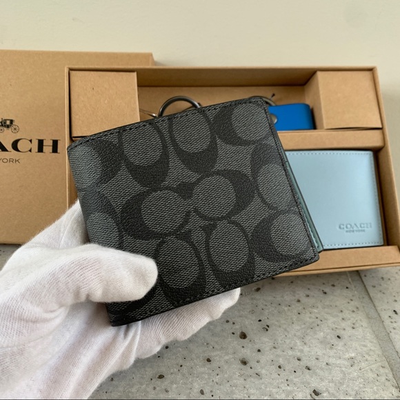 NWT Coach Boxed 3 In 1 Wallet Gift Set In Colorblock Signature Canvas - Picture 5 of 8